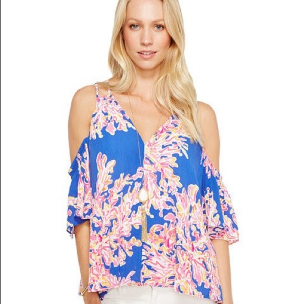 NWT Lilly Pulitzer Bellamie It’s Electric Top L